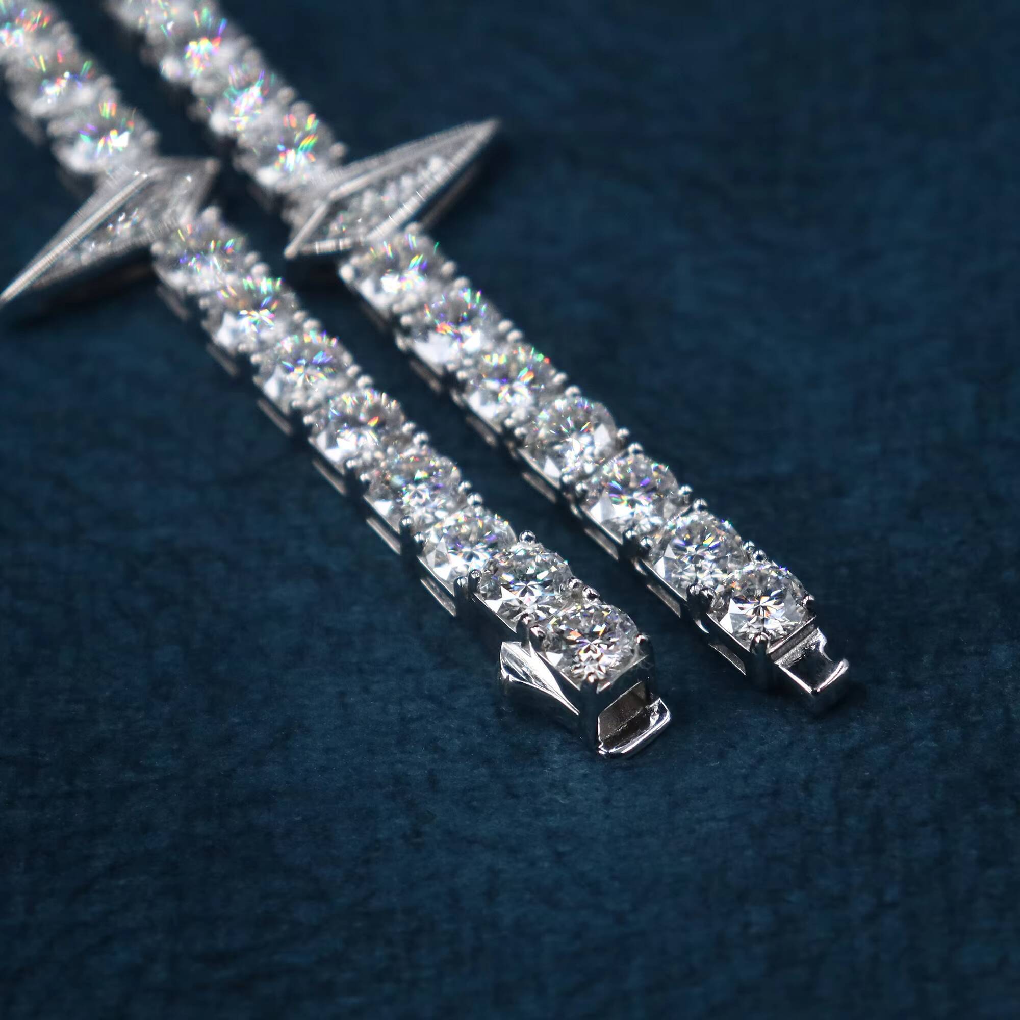 Hip Hop Black Panther Custom Tennis Chain Choker S925 Real Silver Insert VVS Moissanite Tennis Necklace Chain Gift for Men Women