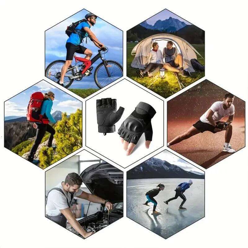 Tactical Fingerless Gloves for Motorbike Motorcycle Suitable Cycling Hiking Hunting Non-Slip,GlovesRock Climbing Y260115