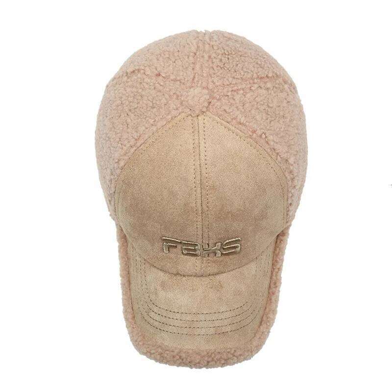 FS Retro Brown Letter Winter Baseball Cap For Men Luxury Brand Women Lambswool Hats Warm Windproof Trucker Caps Casquette Homme Y260115