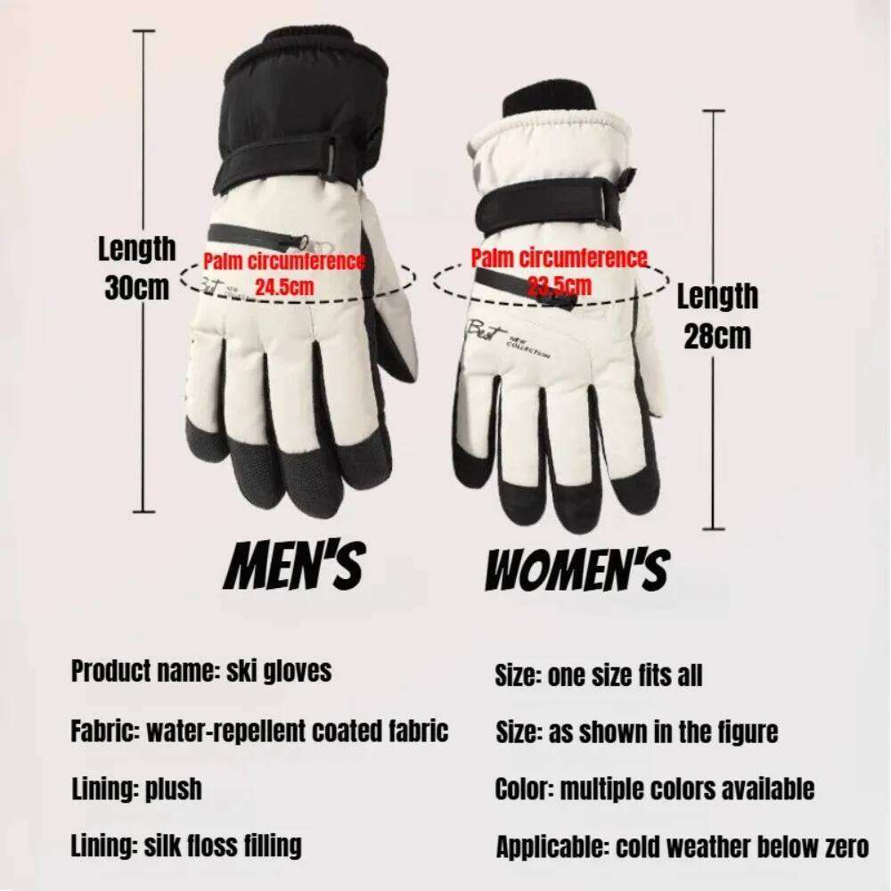 Winter cycling gloves, anti slip, touch ski accessories, waterproof pockets, suitable for both men and women to keep warm Y260115