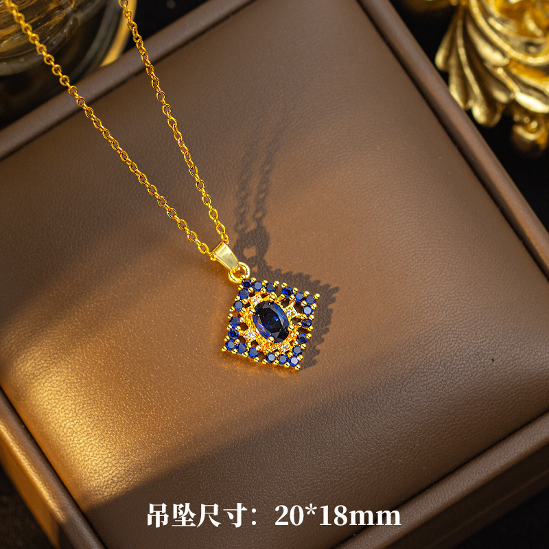 Luxury Brand Designer Jewelry Luxury Set With High-End Feel, Egant And Light Luxury Full Diamond Necklace For Women, Earrings, Ring, Full Diamond Copp - view 7