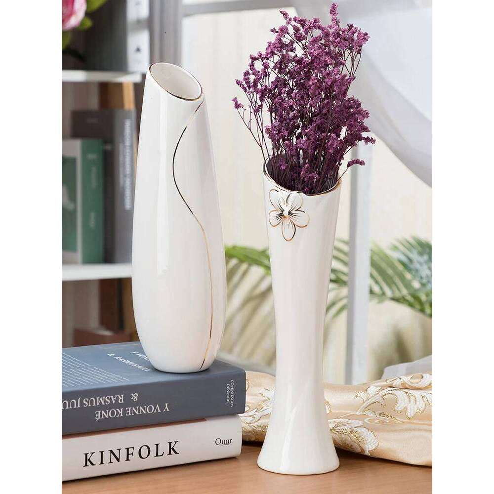 30cm Porcelain Handmade Handicrafts Fashion Ceramic Tabletop Flower Vase Study Hallway Home Wedding Decoration C260116