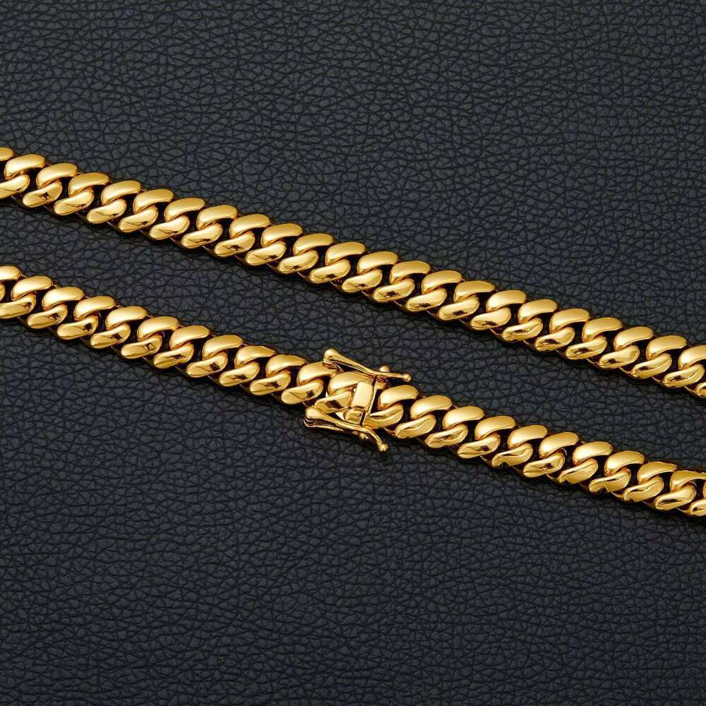 High quality S925 necklace 10MM-22MM Miami Cuban necklace Hip hip chain gold-plated antioxidant fashion for both men and women