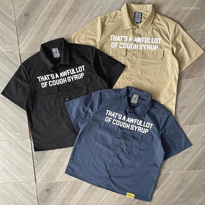 Men's T Shirts That's A Awful Lot Of Cough Syrup Letter-printed Casual Short-sleeved Shirt