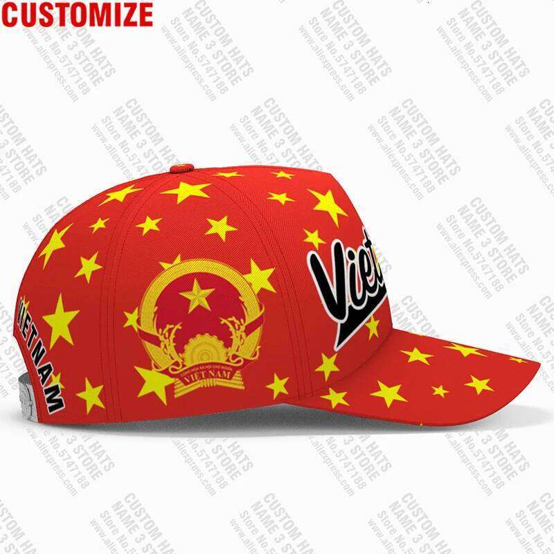 Viet Nam Baseball Cap Custom Made Name badge Team Logo Vn Hat Vnm Country Travel Vietnam Nation Vietnamese Flag Photo Headgear Y260115
