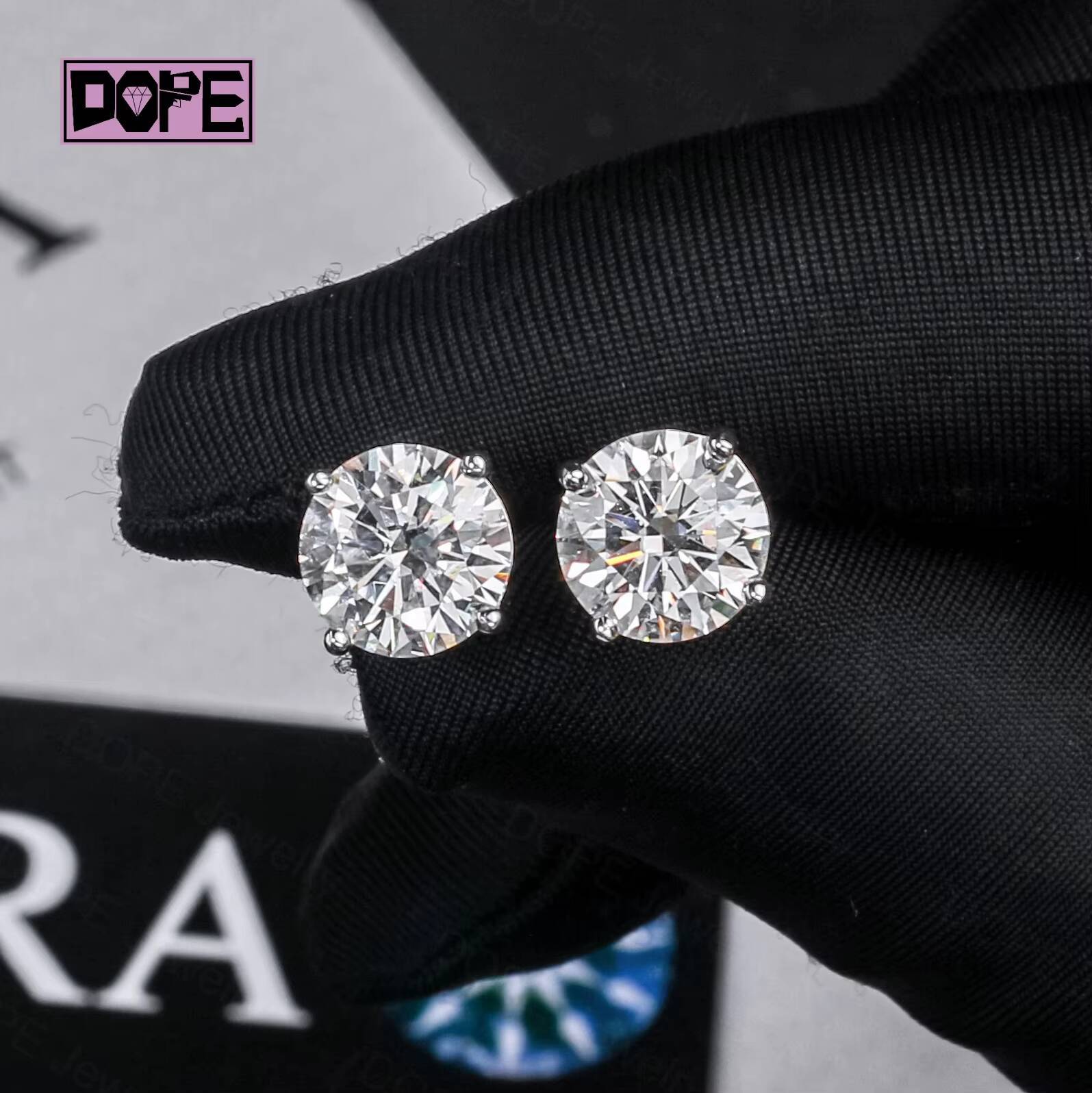 5mm 6mm 8mm Moissanite Earrings 925 Silver VVS Diamond Solitaire Round Cut 18k Gold Plated Stud Earrings for Women
