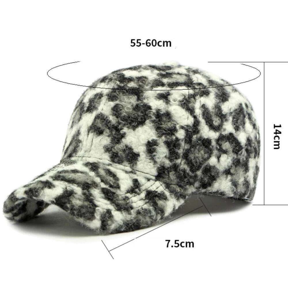 HT5003 Thick Warm Leopard Printed Men Women Adjustable Snapback Cap Male Female 6 Panels Winter Baseball Hat Y260115