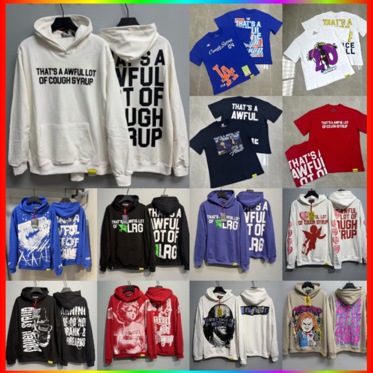 Awful Lot of Caugh Syrup Designer Hoodies Men Shirt Caugh Syrup Luxury T-shirt Shorts High Version pants letter Sweatshirts Hoodys