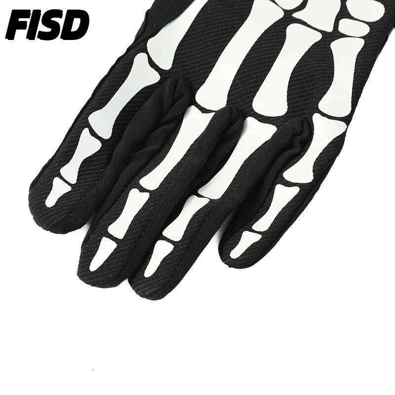 FISD DH MX Long Finger Gloves All-Season Christmas gift Night Light Ghost Claw Anti-Slip Durable for Off-Road Motorcycle gloves Y260115