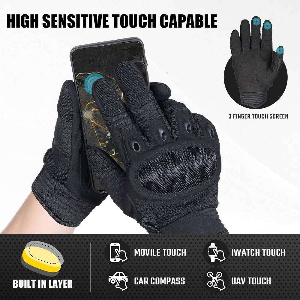 Touch Screen Tactical Gloves Outdoor Cycling Sports Hiking Camping Hunting Airsoft Combat Bicycle Hard Shell Anti-skid Gear Men Y260115