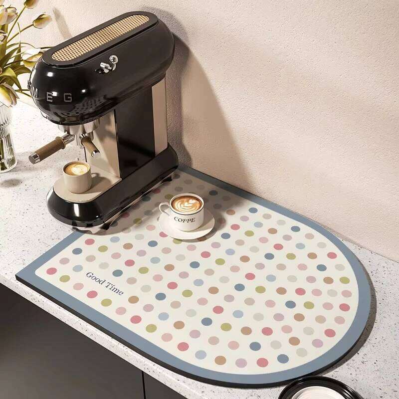 Nordic Kitchen Countertop Draining Arched Coffee Machine Pad, Dish And Bowl Anti-Slip Drying Mat, Home Decoration