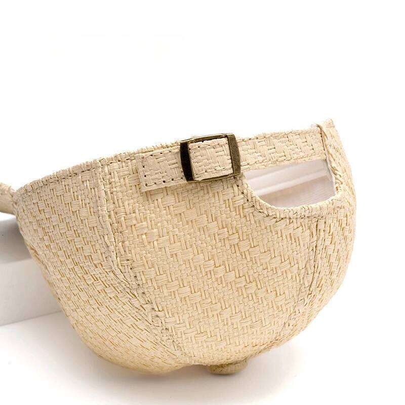 Spring Summer Unisex Baseball Cap Breathable Straw Material with Woven Craft Pixel Pattern Adjustable 56-61cm Y260115