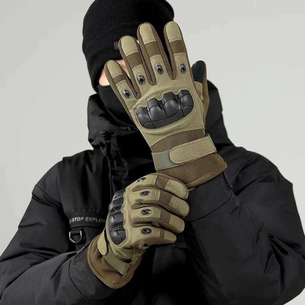 Touch Screen Winter Windproof Motorcycle Full Finger Guantes Moto Men's Motorbike Riding Gloves Black Y260115