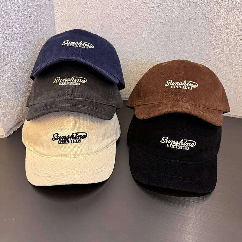 Solid Color Letter Embroidery Duck Tongue Cap For Men Women Short Brim Baseball Casual Adjustable Unisex Sun Hat Y260115