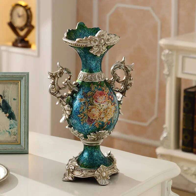 40CM retro living room flower vase, home decoration, dining table, European creative foyer decoration C260116