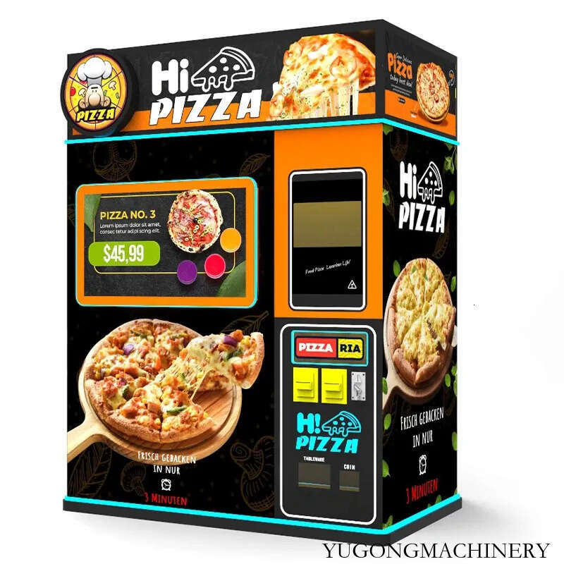 Automatic Pizza Vending Machine with Internal Oven 2 Minute Rapid Baking Smart AI Kiosk for 24/7 Convenience Store and Gas Station Use