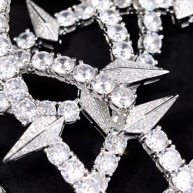 Custom Design 925 Silver Gold Plated Moissanite Diamond Black Panther Tennis Necklace Jewelry