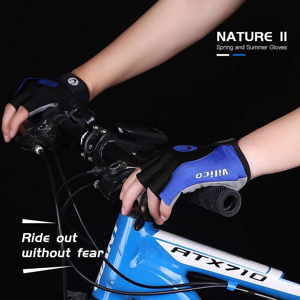 MTB Road Bike Half Finger Anti Slip Cycling Motorcycle Men Sport Fitness Bicycle Fingerless Gloves Y260115