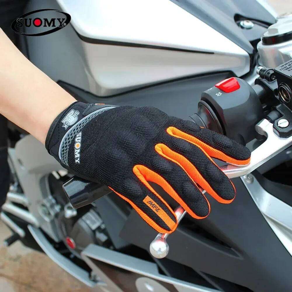 SUOMY Breathable Full Finger Racing Motorcyclist Quality Stable Riding Wearable Motorcycle Gloves Size S-XXL Black Y260115