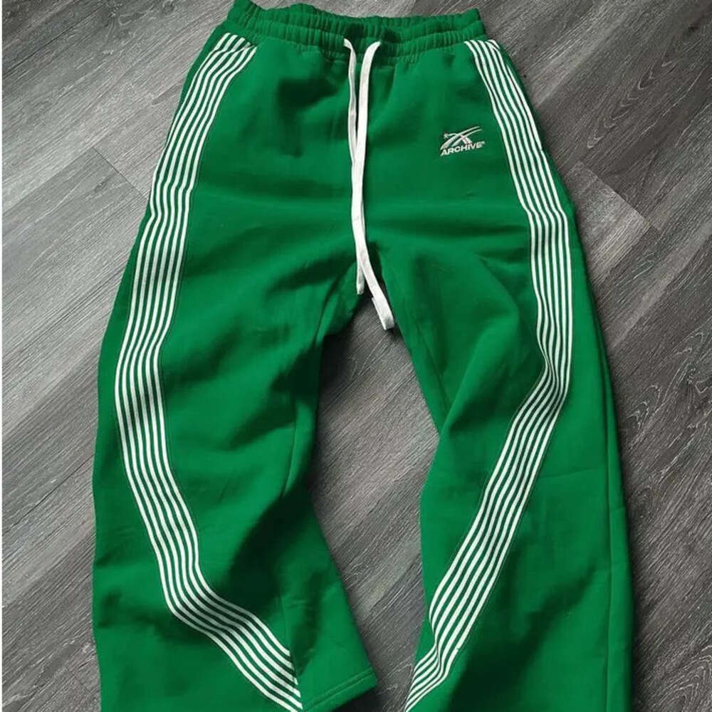 Men's Baggy Sweatpants Side Stripe Casual Streetwear Jogger Pants Multi-Color Men's clothing Printed White
