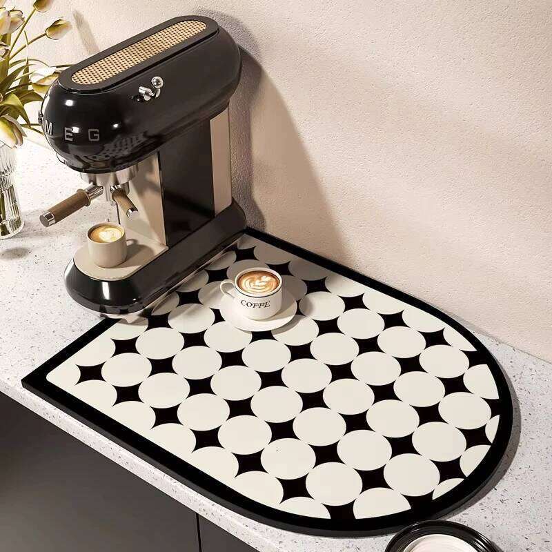 Nordic Kitchen Countertop Draining Arched Coffee Machine Pad, Dish And Bowl Anti-Slip Drying Mat, Home Decoration