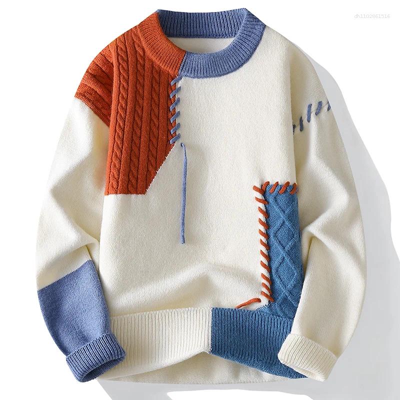 Men's Sweaters Color Blo Knitwear Autumn Winter Round Ne Sweater Inner Irt Trendy Brand Youthful Woolen Coat Casual Comfortable Fit