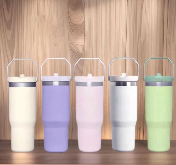 30oz Water Bottle Car Cup Fashion Portable Double Drink Cover Insulated Stainless Steel Coffee Mug Ice King for Outdoor Camping cup