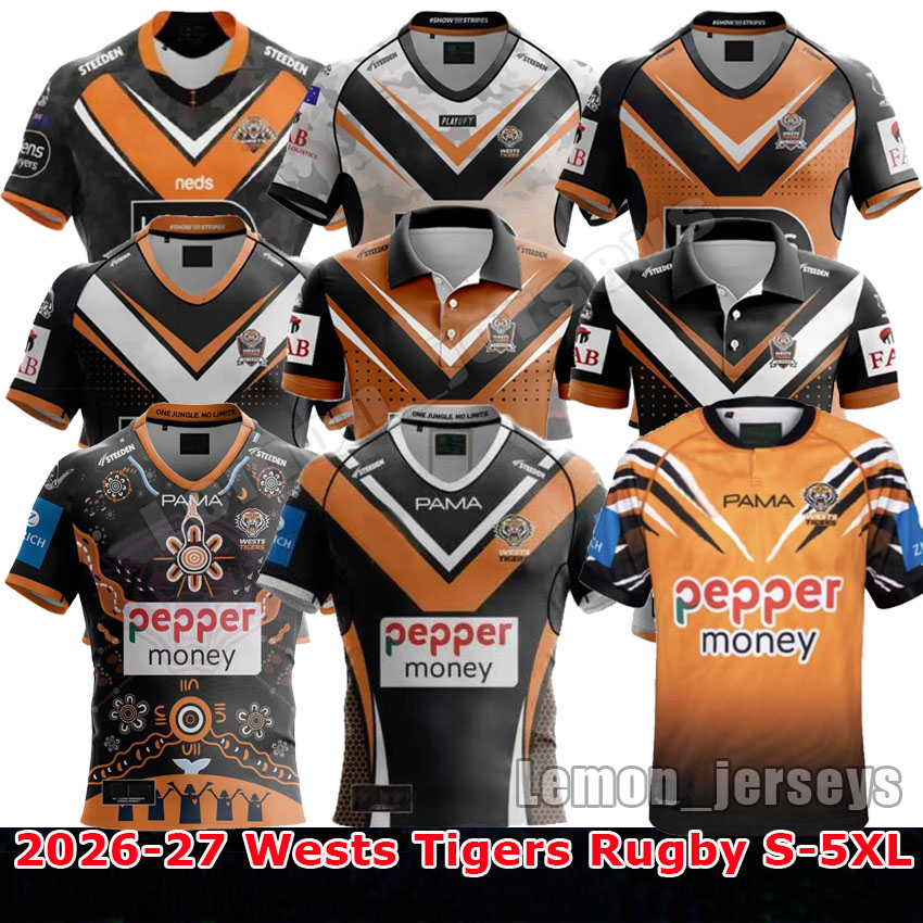 2026 2027 Wests Tigers Rugby Jerseys 26 27 Tigers Home court Away retro League Retro Indigenous Training uniform Rugby T-Shirts Jersey POLO jerseys Size S-5XL
