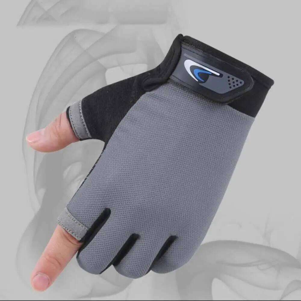 Sun Protection Fishing Protect Hand Anti-slip Two-finger Sports Moisture-wicking Bicycle Riding Gloves Outdoor Y260115