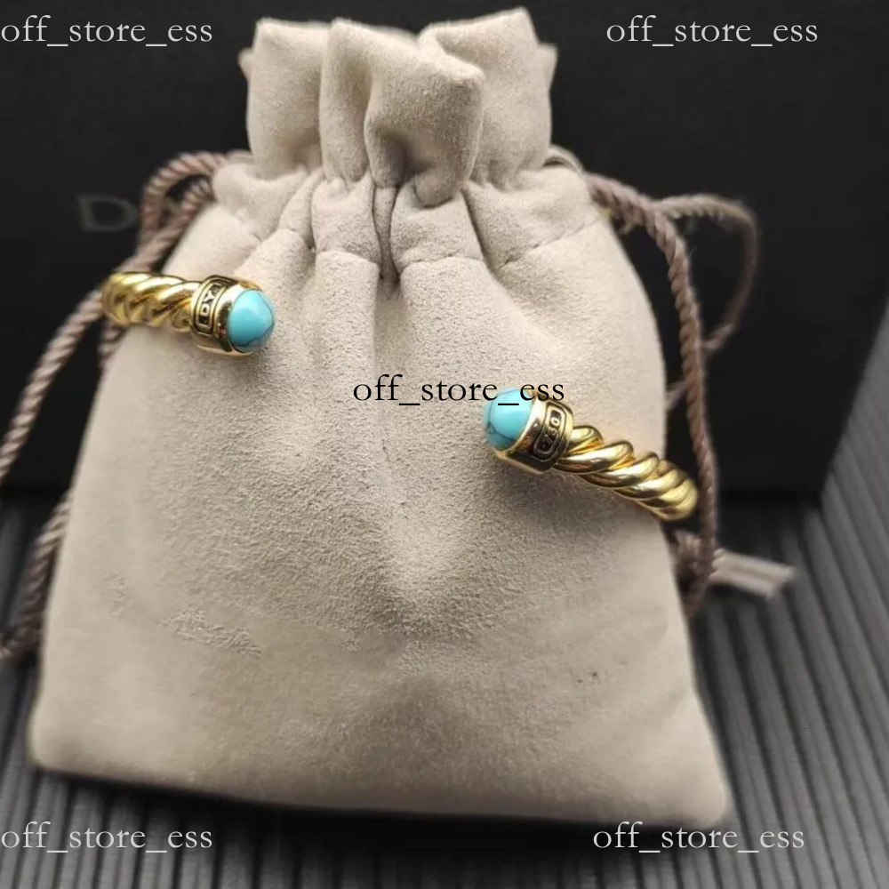 2026 High Quality Davidlys Designer Bracelet For Woman Jewelry Yurmann Trending Twisted Thread Diamond Open Bracelet Classic 5fb