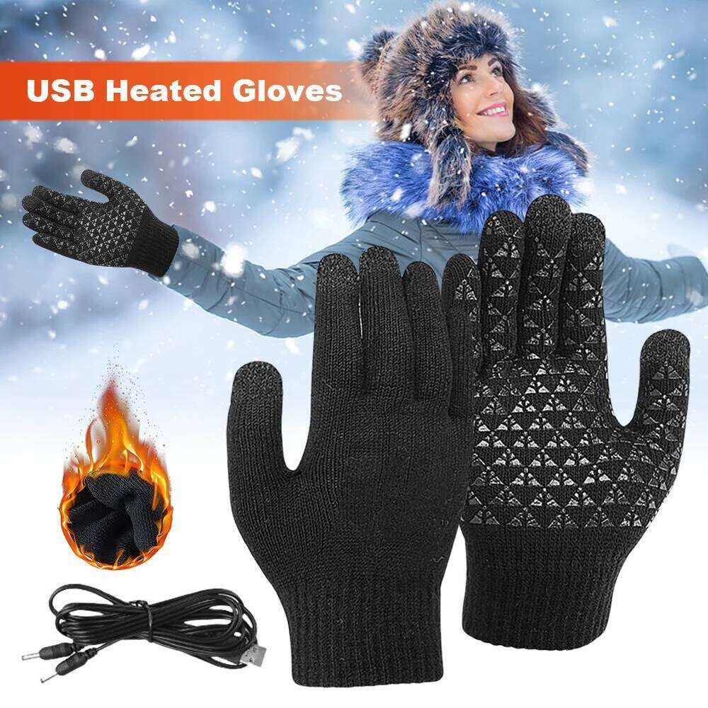 Winter Heated Gloves for Women Man Touch Touchscreen Thicken Thermal Arthritis Pain Relief USB Knitted Hand Warmer 1 Pair Y260115