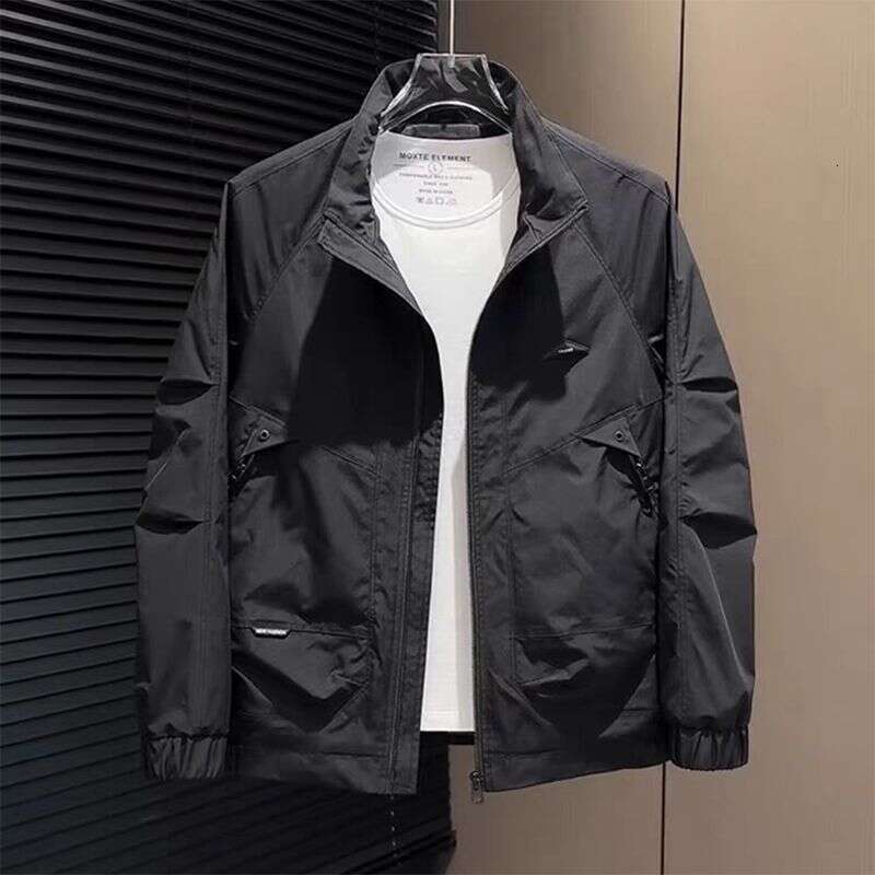 Men's Jackets Men's Outerwear CoatsOuterwear Spring And Autumn Stand Collar Trendy Personality Jacket Fashion Casual Coat Daily Commute Men&
