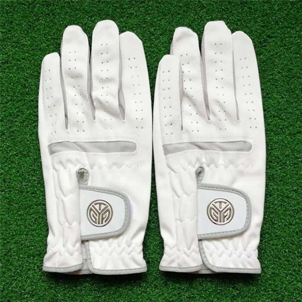 Soft Sheepskin Men's Sports White Single Left Hand Leather Golfing Glove Breathable Slip-Resistant Golf Gloves Golfer Y260115