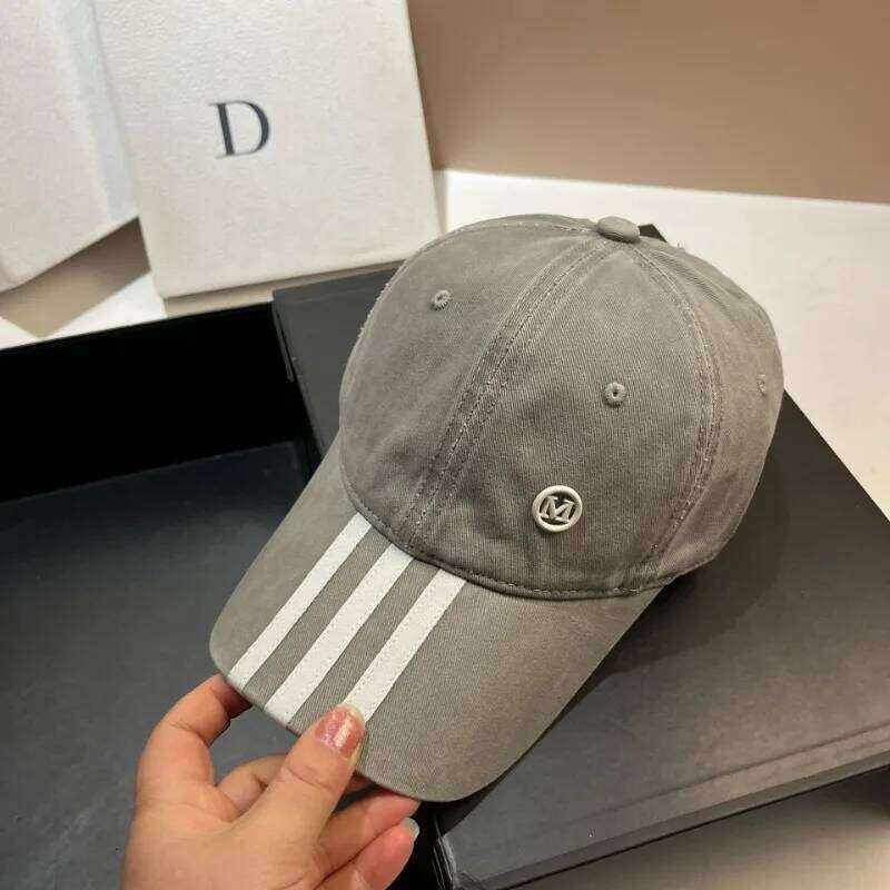 Black White Contrast Baseball Caps with Letter M Designer Adjustable Snapback for Men Women Outdoor Sport Casual Sun Hat Y260115