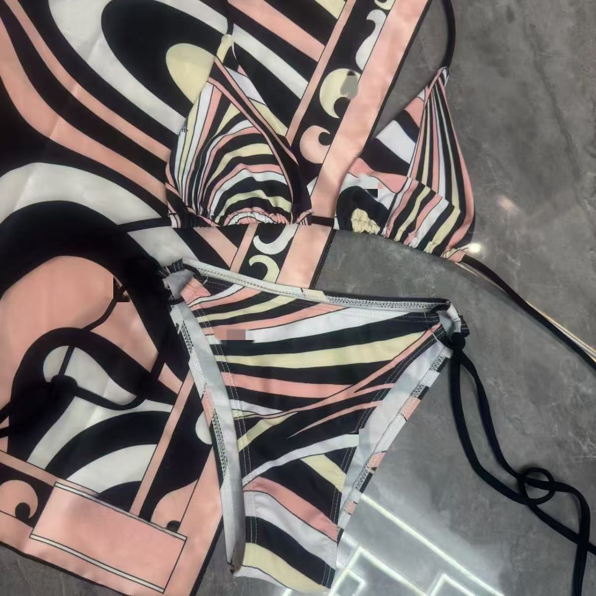 3A puccii swimsuit Rainbow Bikinis Swimwear Scarf Headband Brand Women Swim Cover Skirt Sarong Luxury Cup Up Swimsuit Summer Beach Vacation Outfit Res