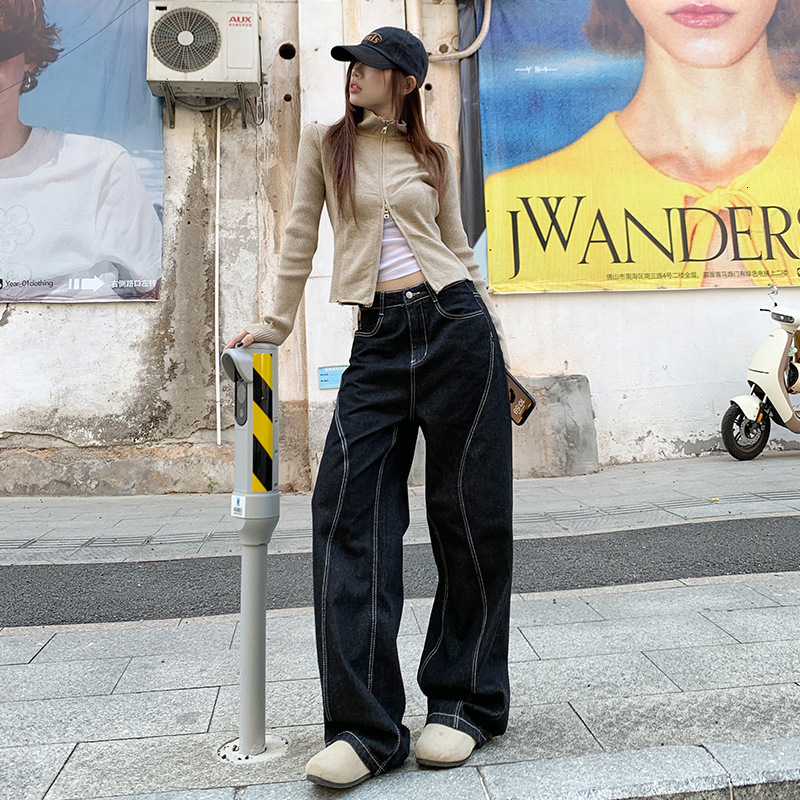 Men s Pants Goth Dark Mall Gothic Harajuku Streetwear Flare Grunge Punk Low Waist Baggy Women Jeans Y2k Techwear Fashion Black Bott