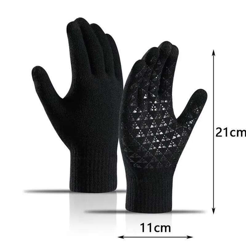 Winter Warm Touch Screen Waterproof Non-slip Thickened Knitted Gloves Suitable for Outdoor Driving Cycling and Skiing Y260115