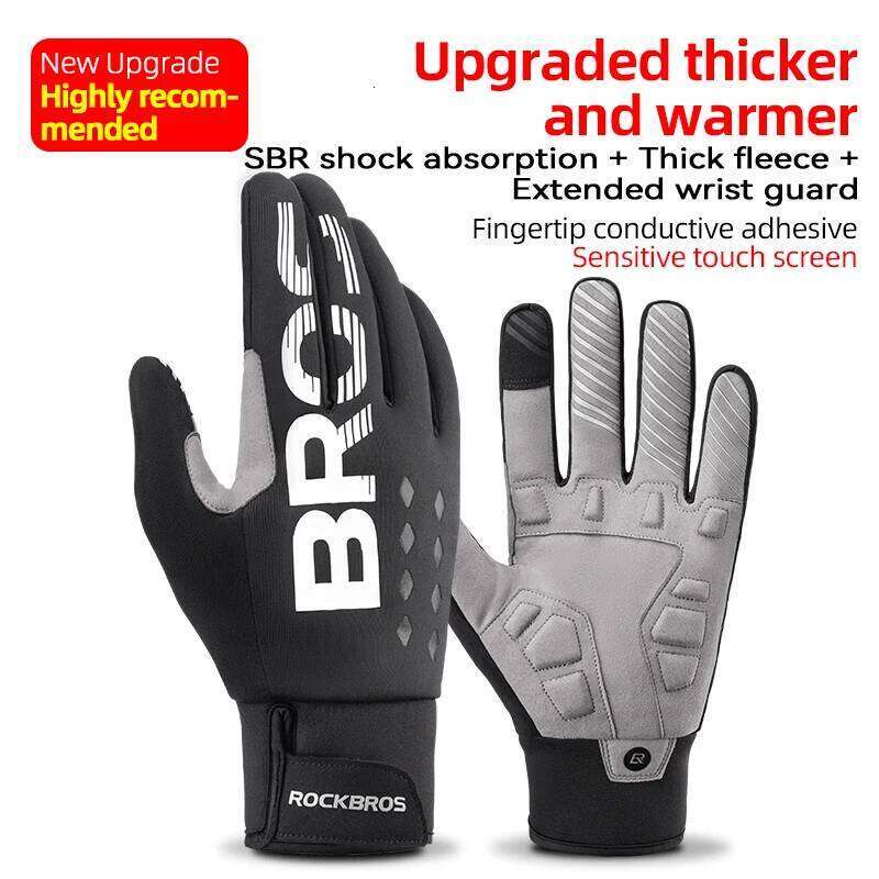 ROCKBROS Cycling Thicken SBR shock Thermal Warm Lengthened Winter Autumn Sports Bike Gloves Breathable Y260115