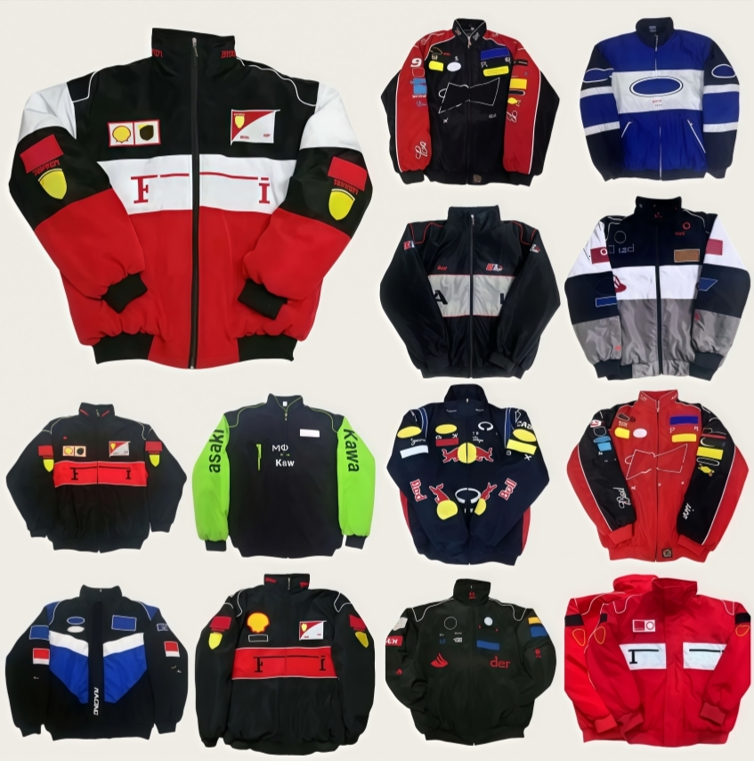 F1 Formula One Racing Jacket mens hoodies Vintage winter car Fans Oversized Full Embroidered Logo Cotton Clothing Coat Clothing Racing outerwear Windproof jacket 6