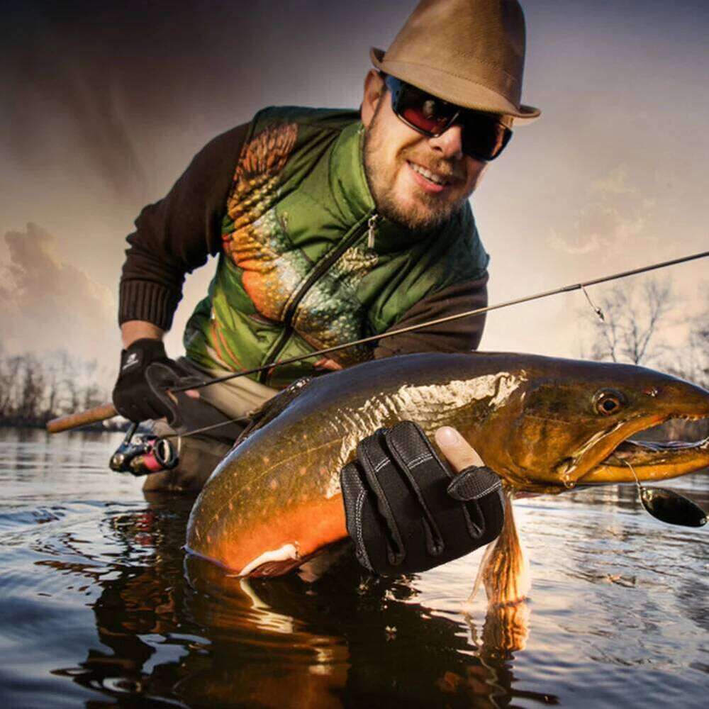 Resistance Anti Slip 2 Half Finger Waterproof Breathable Outdoor Sports Slip-Resistant Gloves For Fishing Y260115