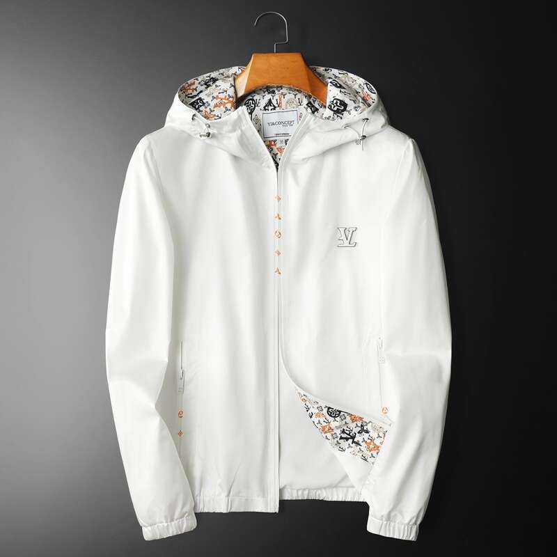 26ss Europe Station Spring New Men's Casual Printed Hooded Jacket Plus Size Korean Version Slim Fit Patchwork Coat Trendy