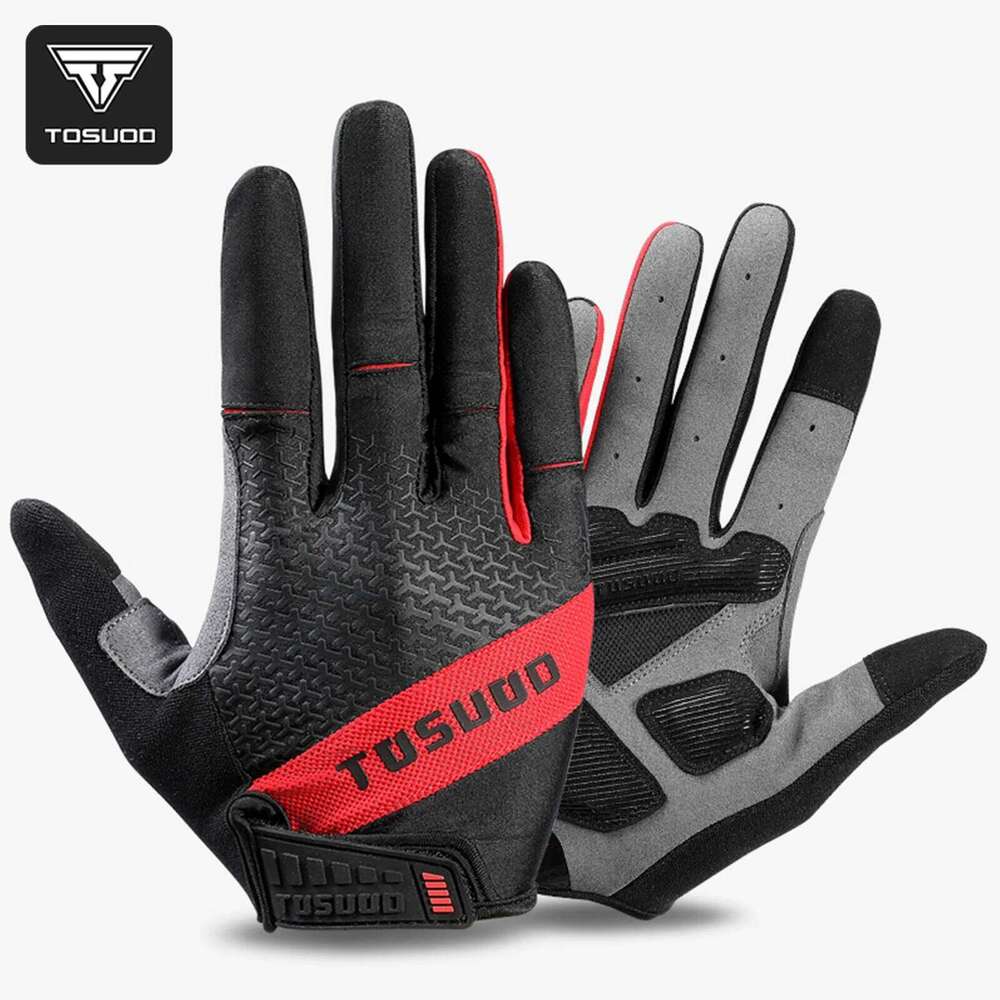 TOSUOD Cycling Shockproof Anti-slip Full Finger Sports MTB Road Bike Touchscreen Outdoor Windproof Riding Moto Gloves Y260115