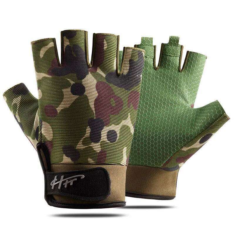 1 Pair Half Finger Anti-slip Breathable High Elastic Men Women Outdoor Cycling Waterproof Fishing Gloves Y260115