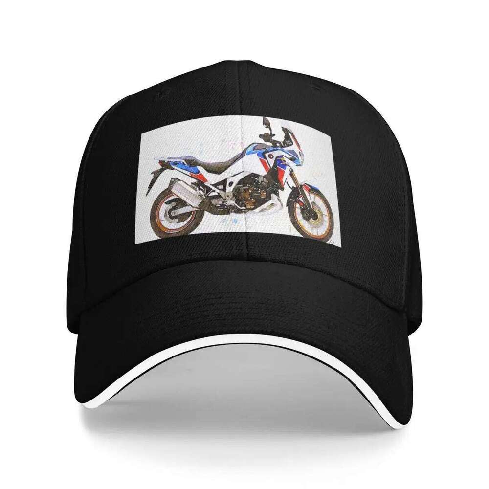 Adventure Sport Motorcycle - original watercolor by Vart. Cap Big Size Hat luxury caps Men's Baseball Women's Y260115