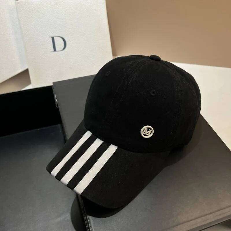 Black White Contrast Baseball Caps with Letter M Designer Adjustable Snapback for Men Women Outdoor Sport Casual Sun Hat Y260115