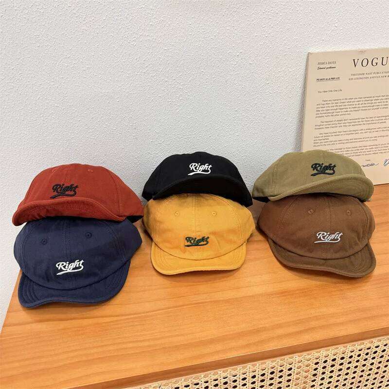 Japanese Soft Hat Short Baseball Women Versatile Korean Student College Style Flipped Brim Cap Male Couple Y260115