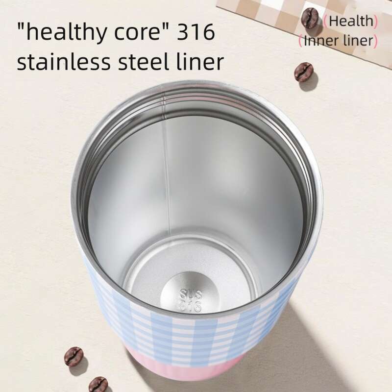 316 Stainless Steel Children's Thermos: Large Capacity Portable Handle Car Cup Outdoor Car Mounted Straw Water Cup