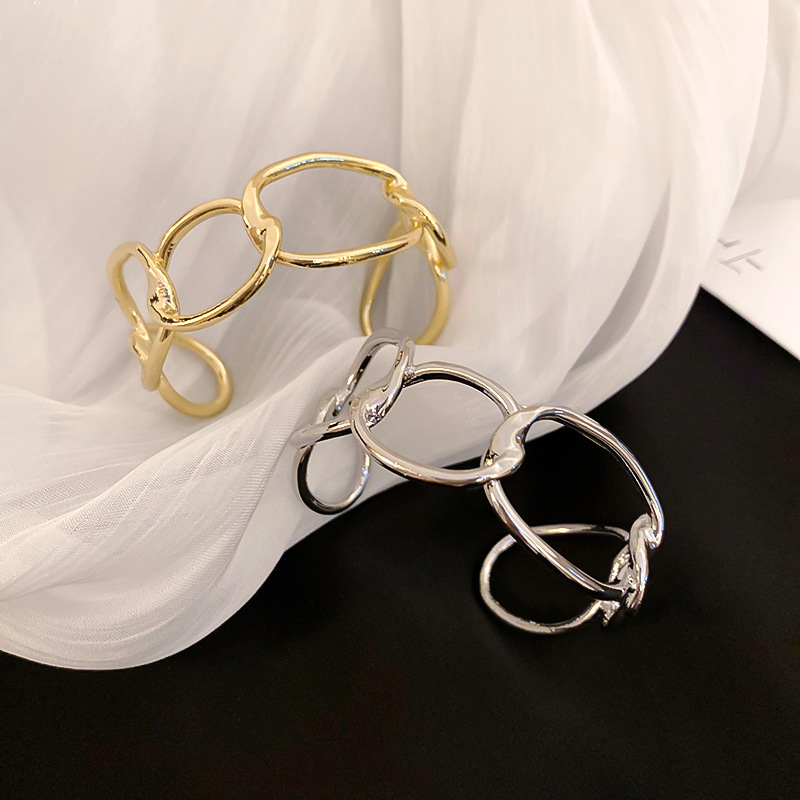 European and American Cross-Border Plain Circle Thick Chain Metal Open 2026 New Style Elegant Bracelet Daily Versatile Women's Jewelry - view 6