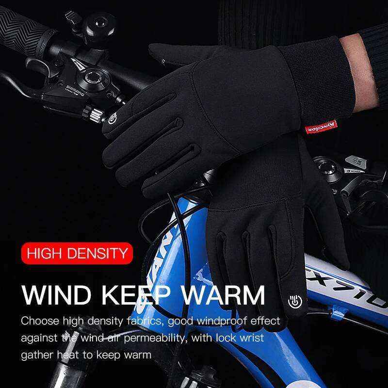 Autumn Winter Outdoor Cycling Gym Fitness Sports Running Warm Touch Screen Nonslip Motorcycle Gloves Men Black Y260115