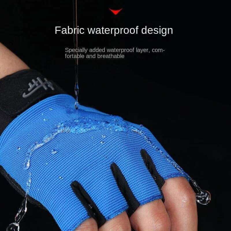 1 Pair Half Finger Anti-slip Breathable High Elastic Men Women Outdoor Cycling Waterproof Fishing Gloves Y260115